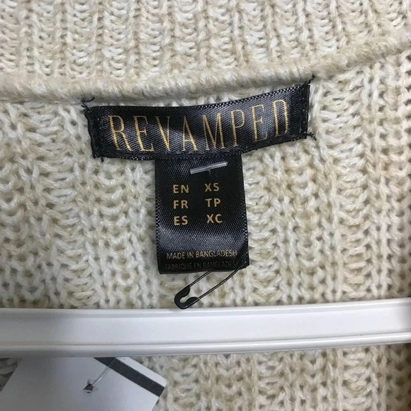 Revamped white knit open cardigan Sz XS - Picture 3 of 3